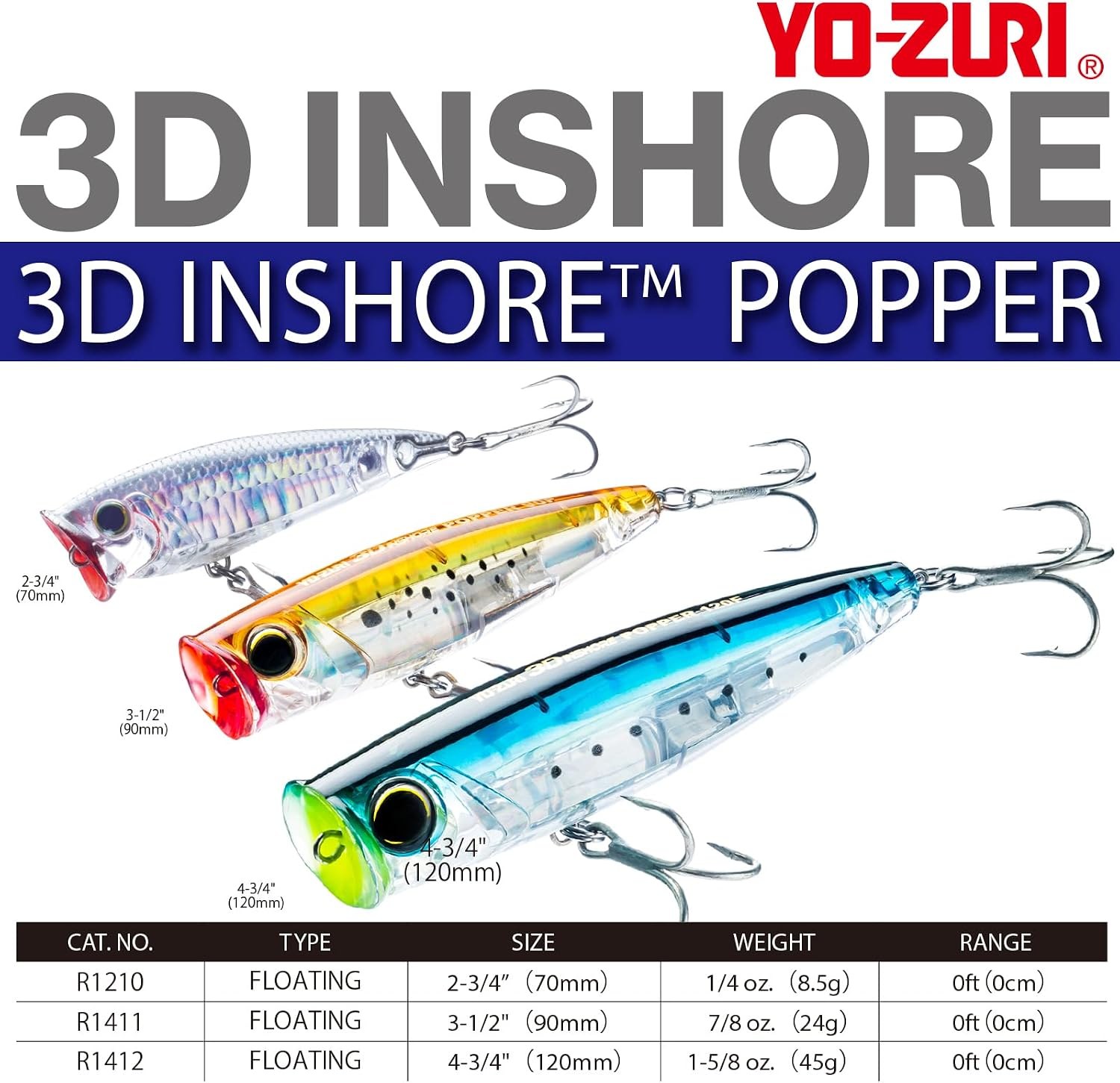 Yo-Zuri 3D Inshore Minnow Hard Lure Saltwater Floating 5.25in